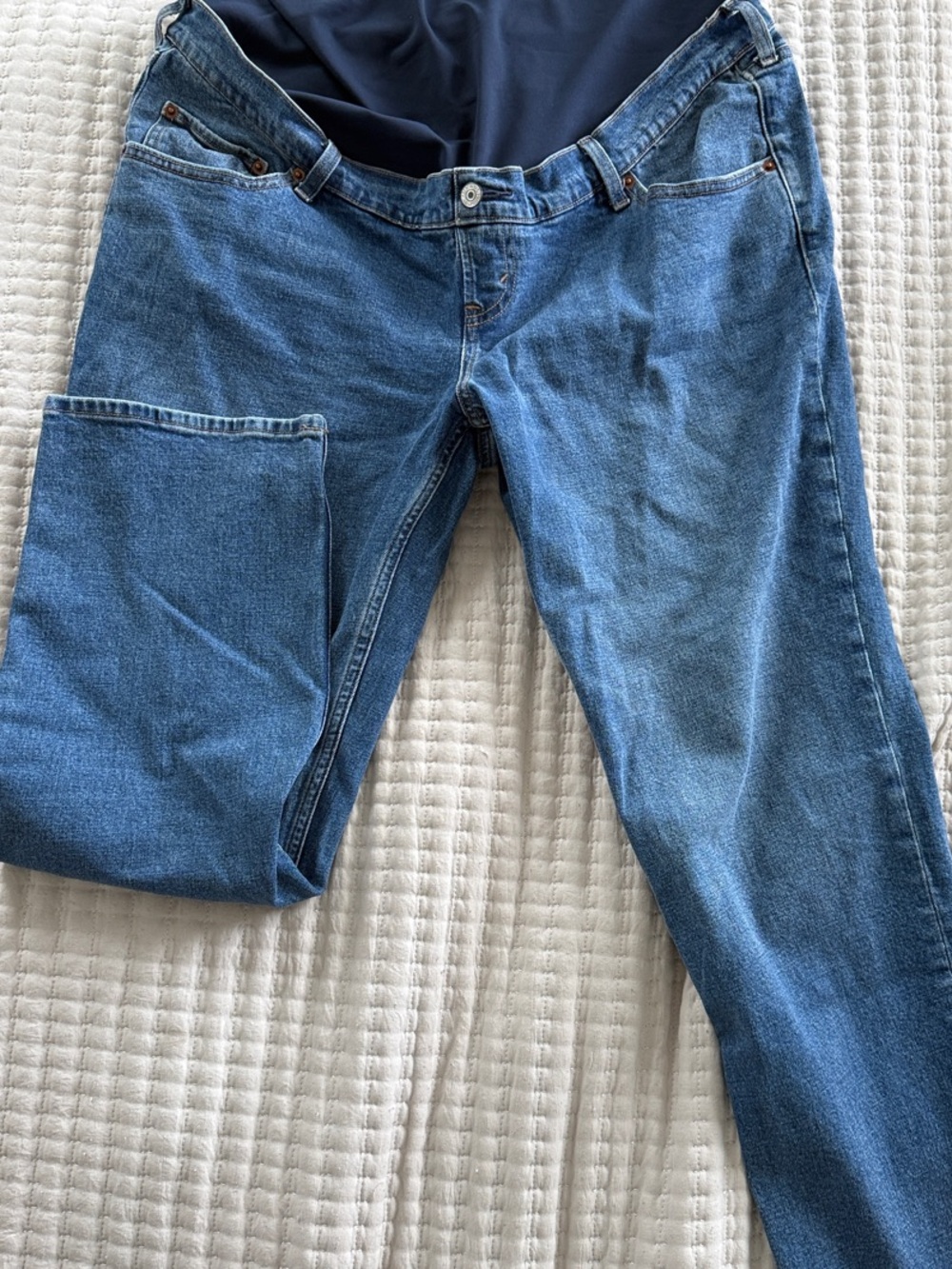 Abercrombie & Fitch Women’s Straight-Leg Maternity Blue Denim Jeans